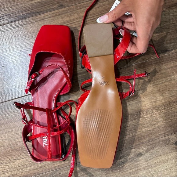 Worn Once - Zara Red Ballet Flats - Picture 3 of 4